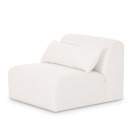 Tarra Cream Performance Chenille Modular Armless Chair