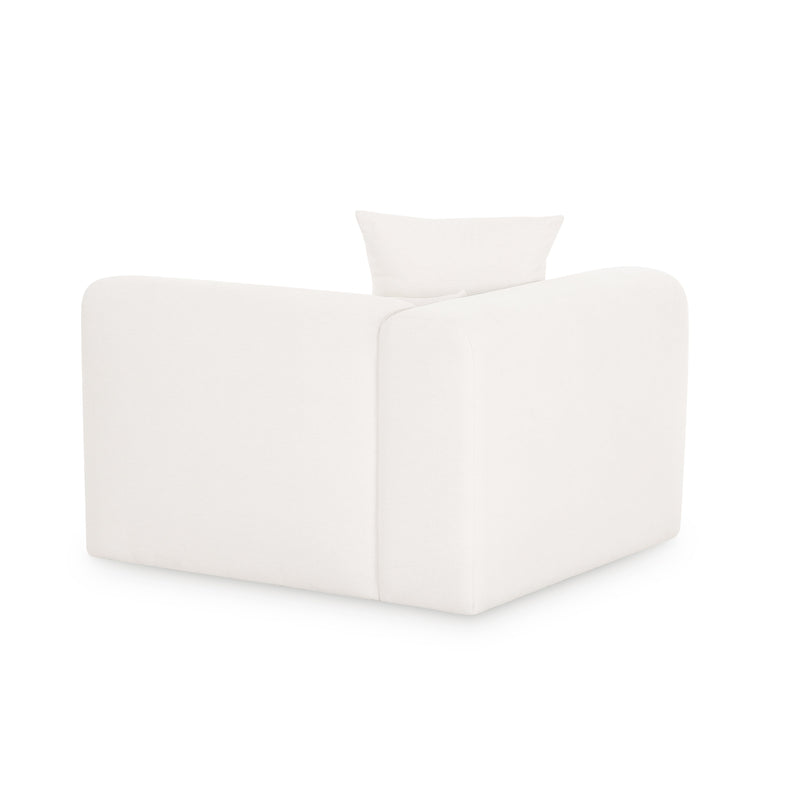 Tarra Cream Performance Chenille Modular Corner Chair - LAF