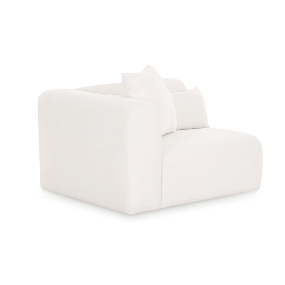 Tarra Cream Performance Chenille Modular Corner Chair - LAF