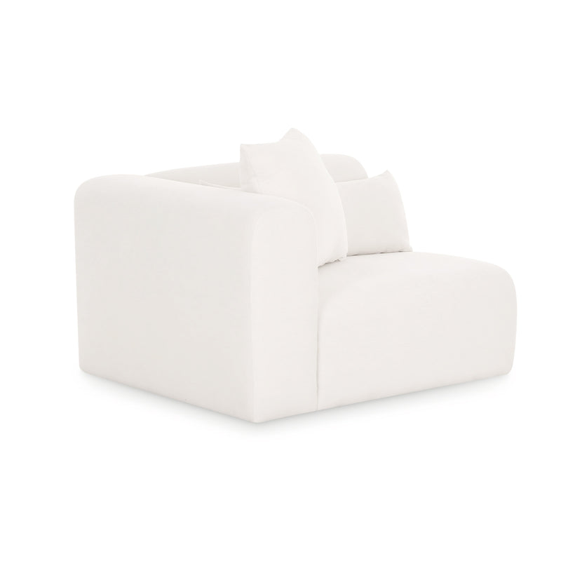 Tarra Cream Performance Chenille Modular Corner Chair - LAF