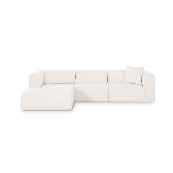 Tarra 3-Piece Cream Performance Chenille Modular Sectional - LAF