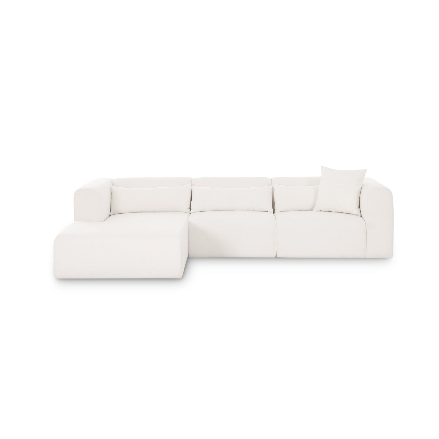 Tarra 3-Piece Cream Performance Chenille Modular Sectional - LAF
