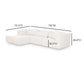 Tarra 3-Piece Cream Performance Chenille Modular Sectional - LAF