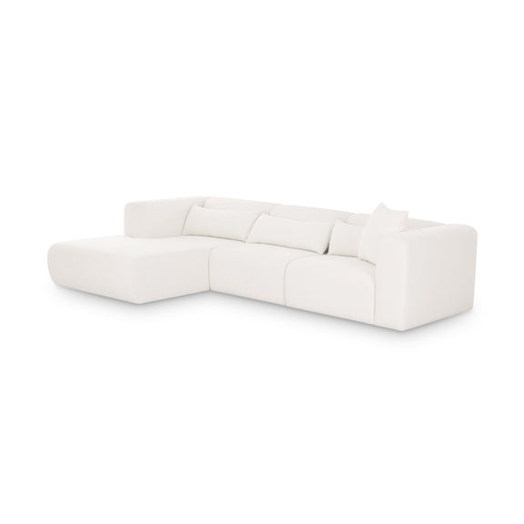 Tarra 3-Piece Cream Performance Chenille Modular Sectional - LAF