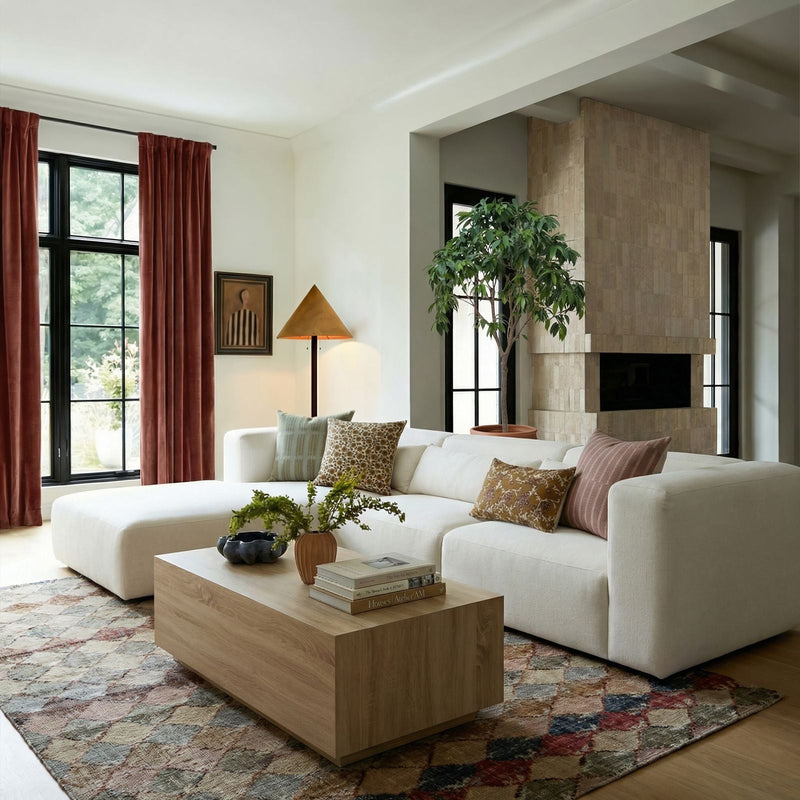 Tarra 3-Piece Cream Performance Chenille Modular Sectional - LAF