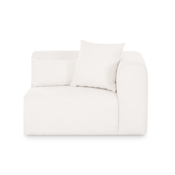 Tarra Cream Performance Chenille Modular Corner Chair - RAF