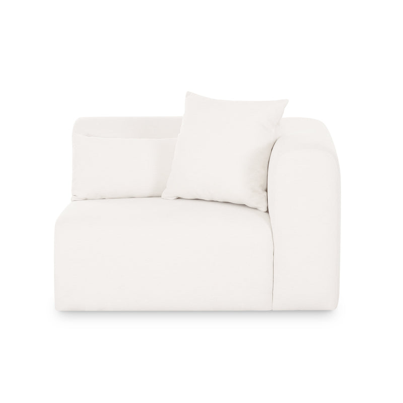 Tarra Cream Performance Chenille Modular Corner Chair - RAF
