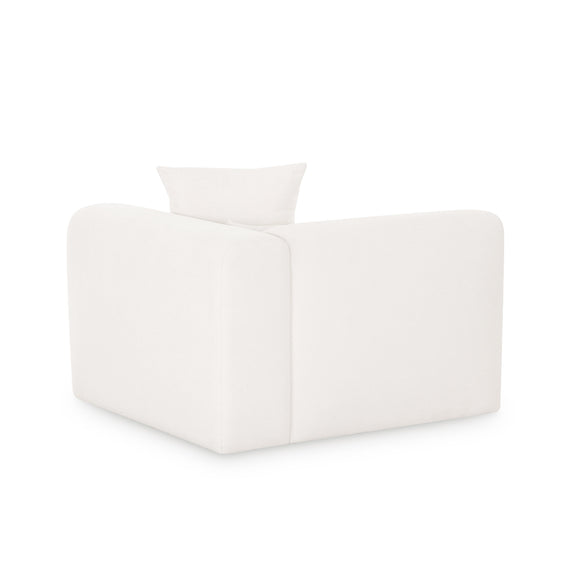 Tarra Cream Performance Chenille Modular Corner Chair - RAF