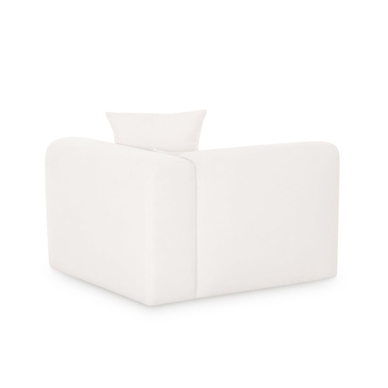 Tarra Cream Performance Chenille Modular Corner Chair - RAF