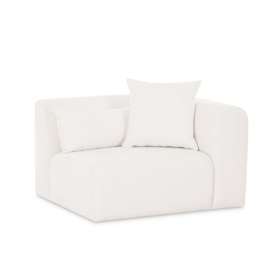 Tarra Cream Performance Chenille Modular Corner Chair - RAF