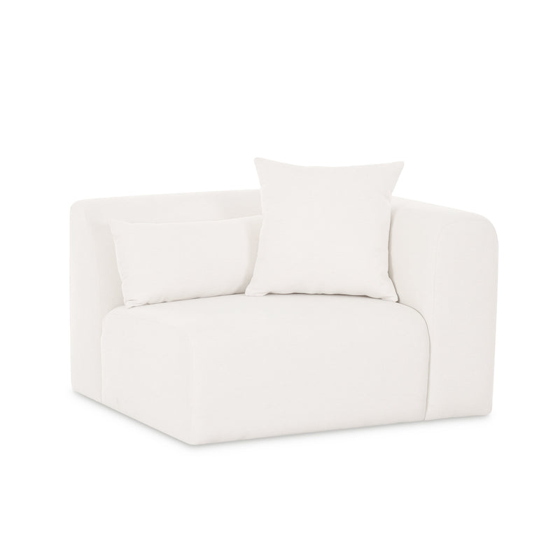Tarra Cream Performance Chenille Modular Corner Chair - RAF