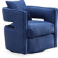 Kennedy Navy Textured Velvet Swivel Chair