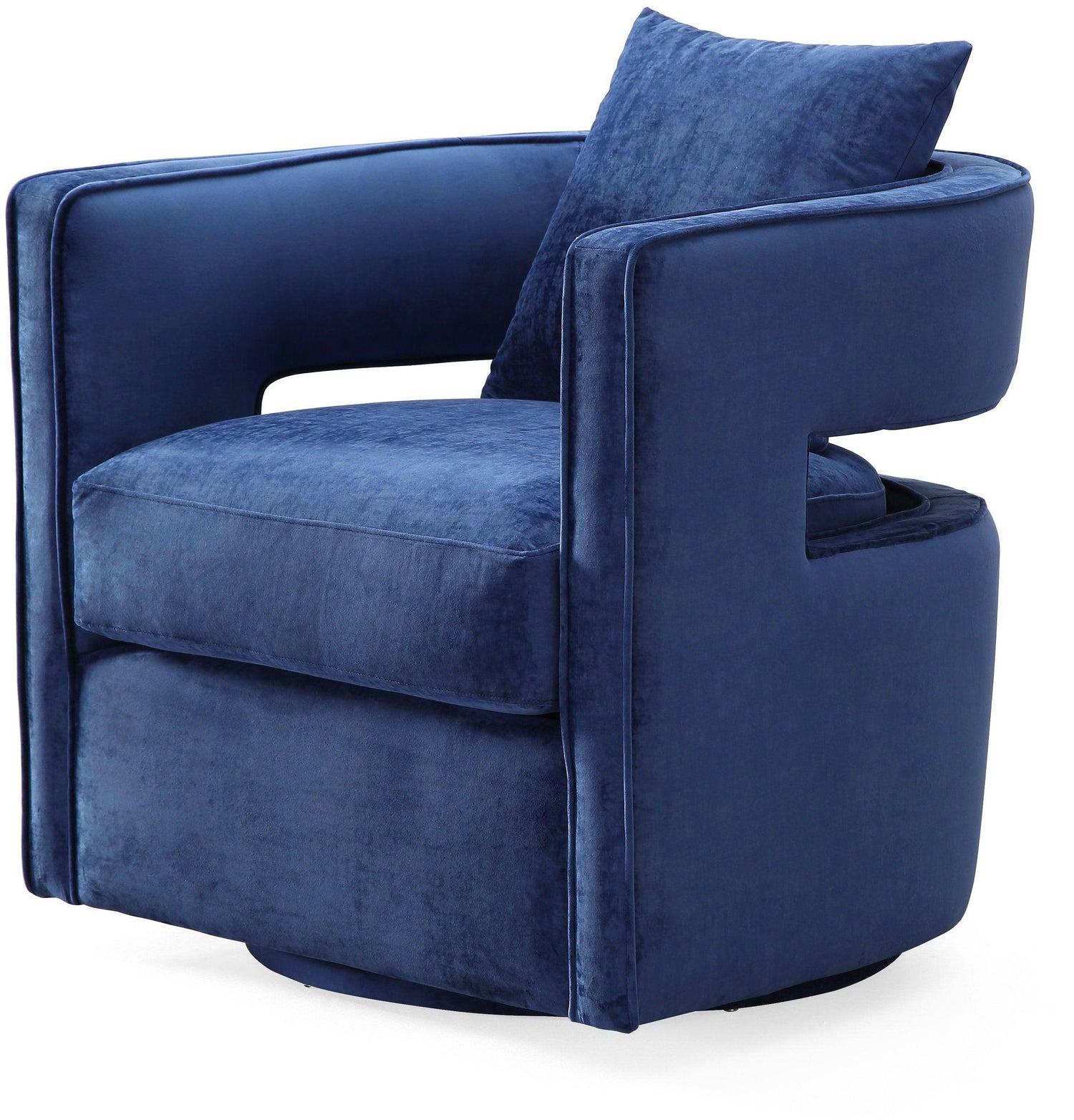 Kennedy Navy Textured Velvet Swivel Chair