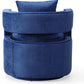 Kennedy Navy Textured Velvet Swivel Chair