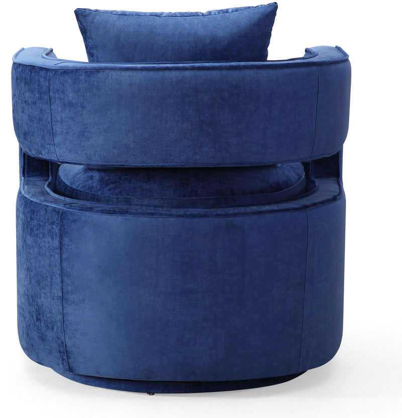 Kennedy Navy Textured Velvet Swivel Chair