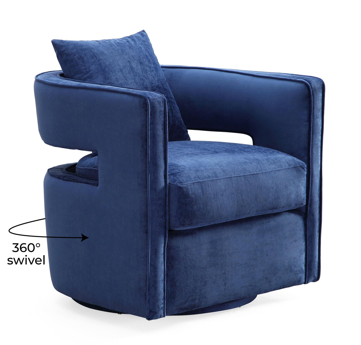 Kennedy Navy Textured Velvet Swivel Chair