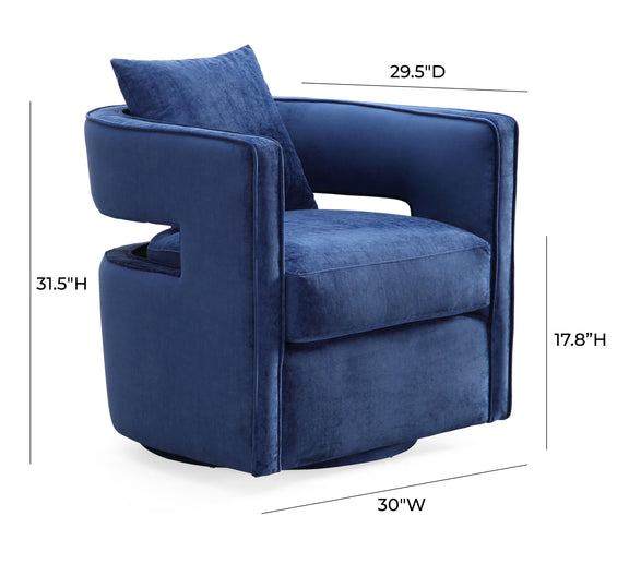 Kennedy Navy Textured Velvet Swivel Chair