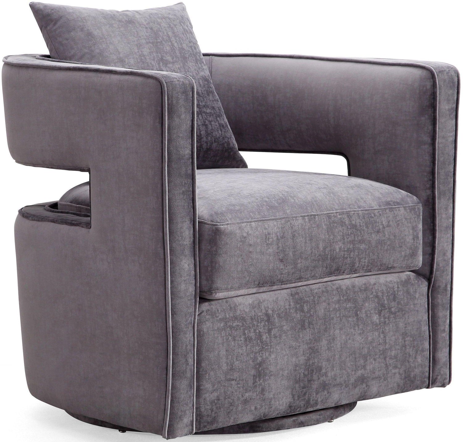 Kennedy Performance Velvet Swivel Accent Chair - Grey