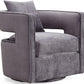 Kennedy Performance Velvet Swivel Accent Chair - Grey