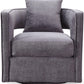 Kennedy Performance Velvet Swivel Accent Chair - Grey