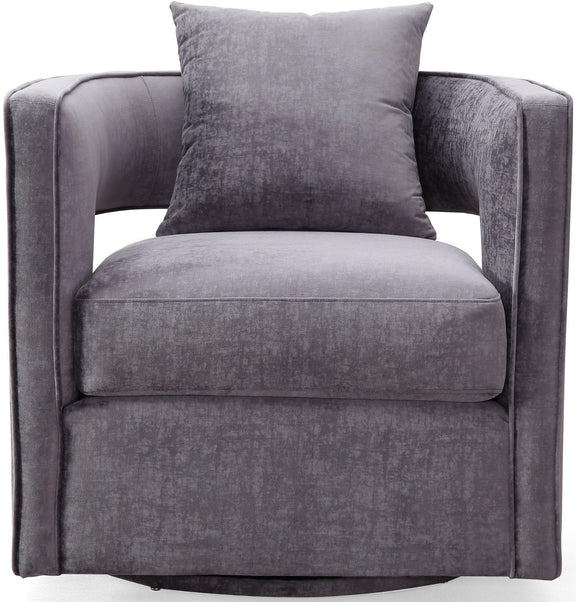 Kennedy Performance Velvet Swivel Accent Chair - Grey
