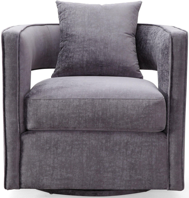 Kennedy Performance Velvet Swivel Accent Chair - Grey