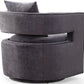Kennedy Performance Velvet Swivel Accent Chair - Grey