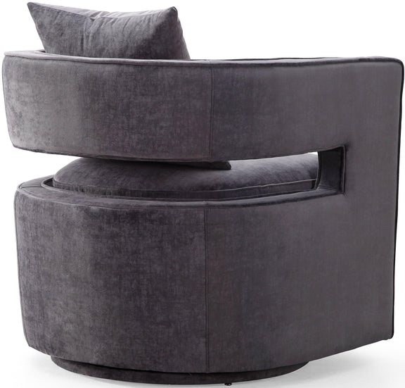 Kennedy Performance Velvet Swivel Accent Chair - Grey
