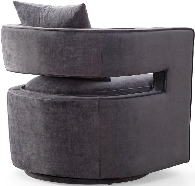 Kennedy Performance Velvet Swivel Accent Chair - Grey