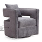 Kennedy Performance Velvet Swivel Accent Chair - Grey