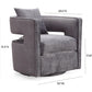 Kennedy Performance Velvet Swivel Accent Chair - Grey