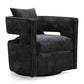 Kennedy Black Textured Velvet Swivel Chair