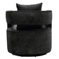 Kennedy Black Textured Velvet Swivel Chair