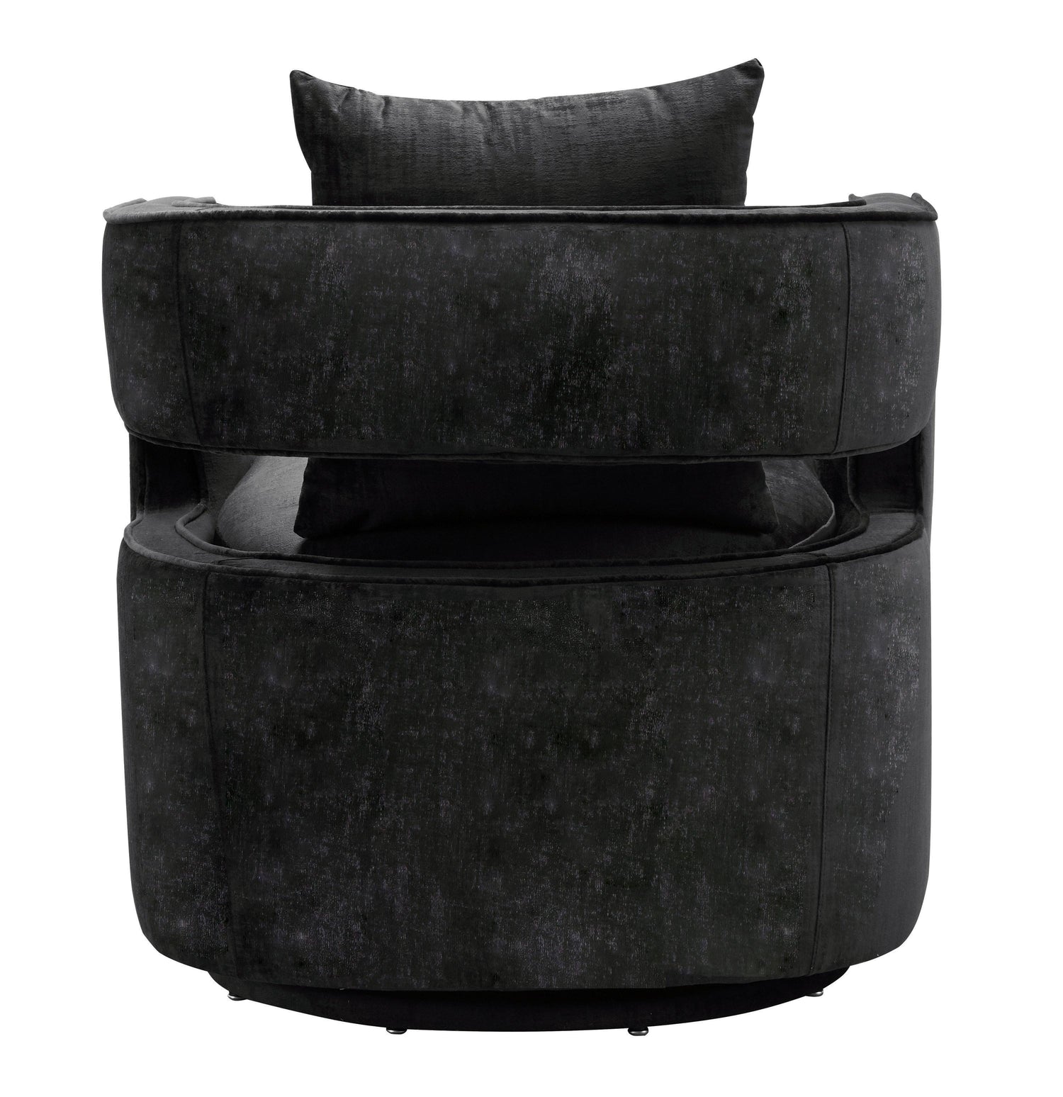 Kennedy Black Textured Velvet Swivel Chair