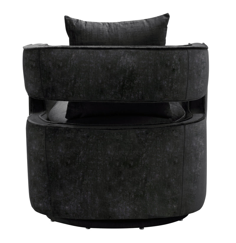 Kennedy Black Textured Velvet Swivel Chair