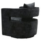 Kennedy Black Textured Velvet Swivel Chair