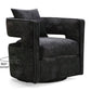 Kennedy Black Textured Velvet Swivel Chair