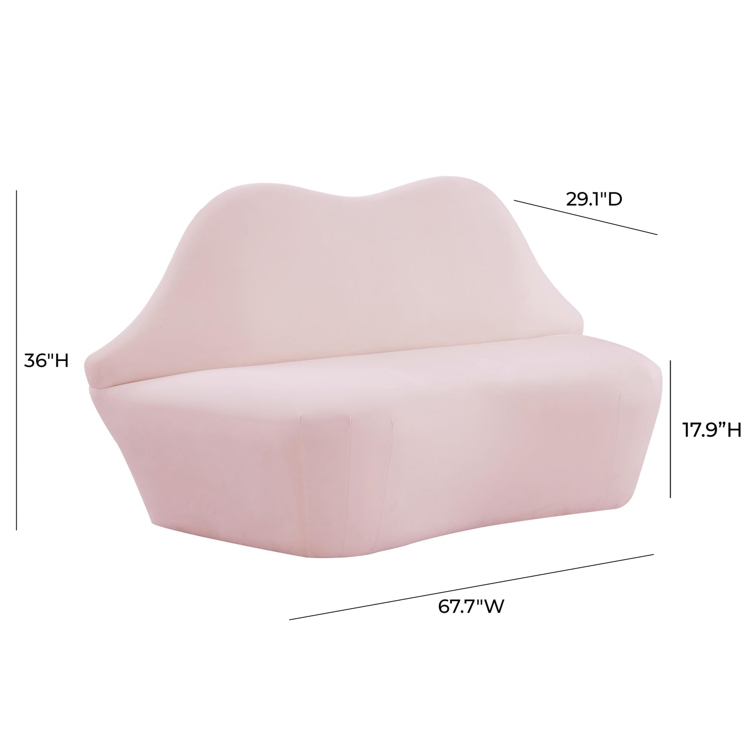 Lips Blush Velvet Settee