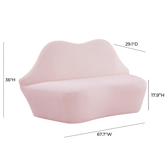 Lips Blush Velvet Settee