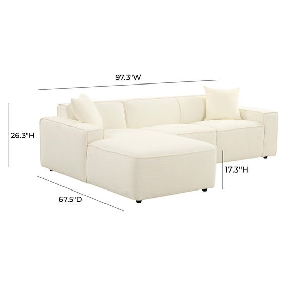 Olafur Cream Linen Sectional - LAF