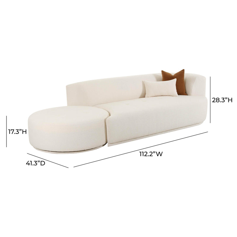 Fickle Cream Boucle 2-Piece Chaise Modular RAF Sofa