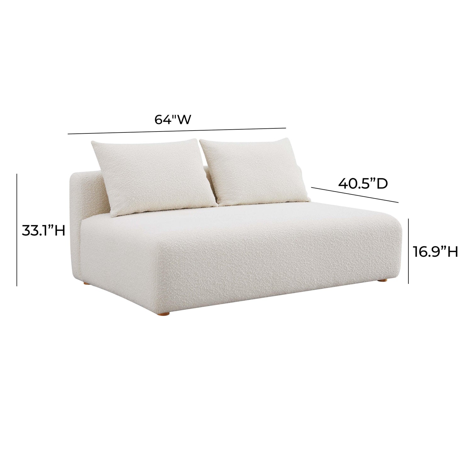 Hangover Cream Boucle Modular Loveseat