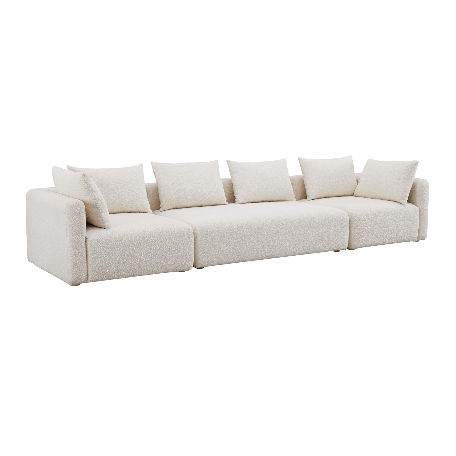 Hangover Cream Boucle 145 inch Long Sofa
