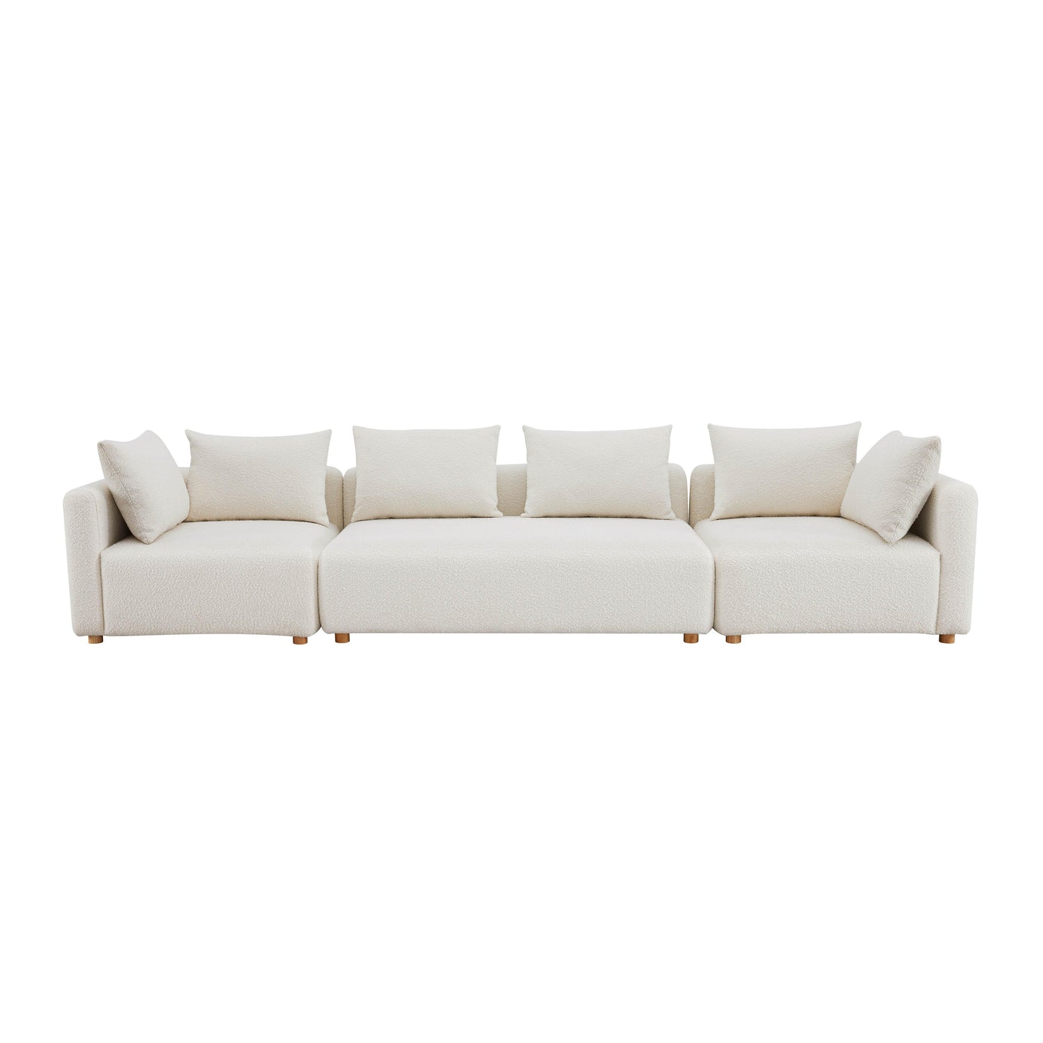 Hangover Cream Boucle 145 inch Long Sofa