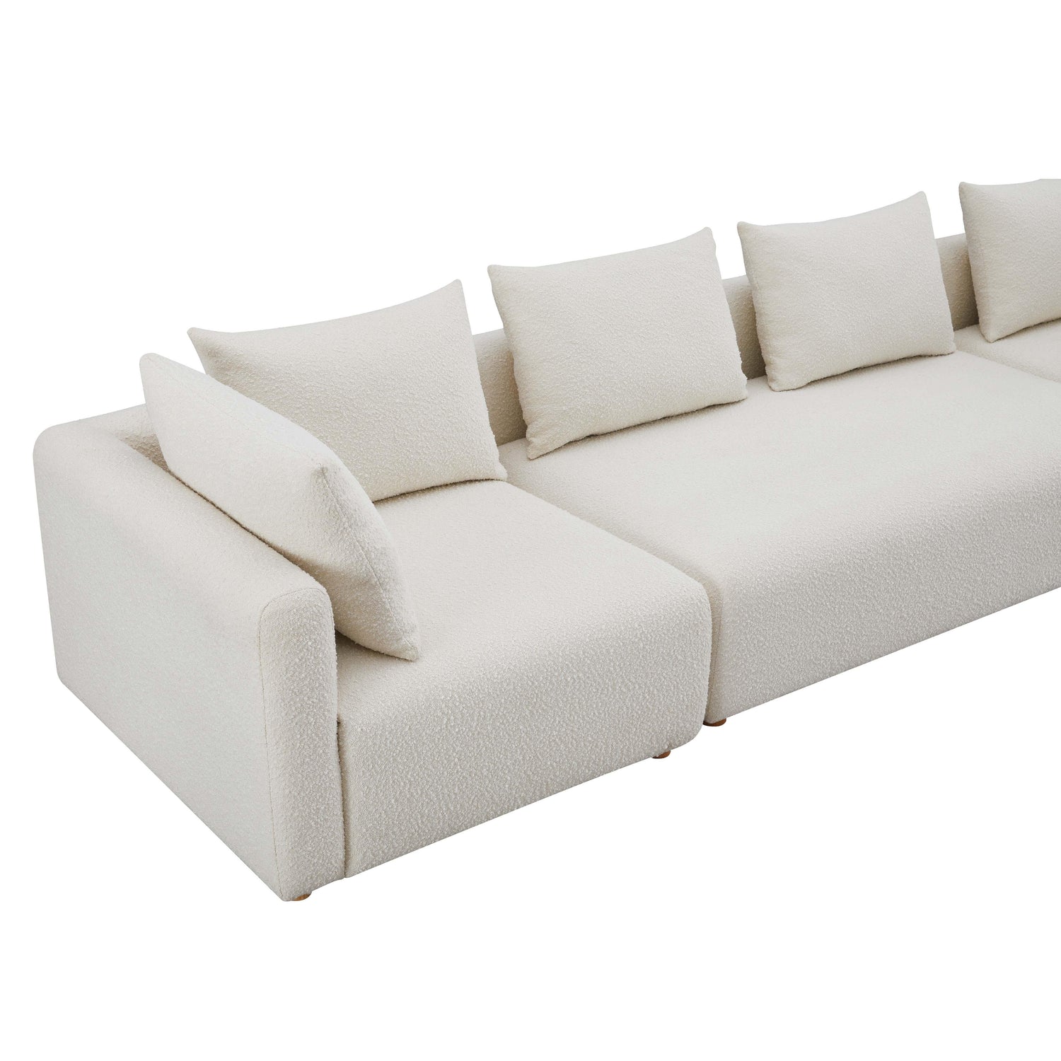 Hangover Cream Boucle 145 inch Long Sofa