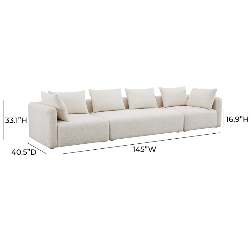 Hangover Cream Boucle 145 inch Long Sofa