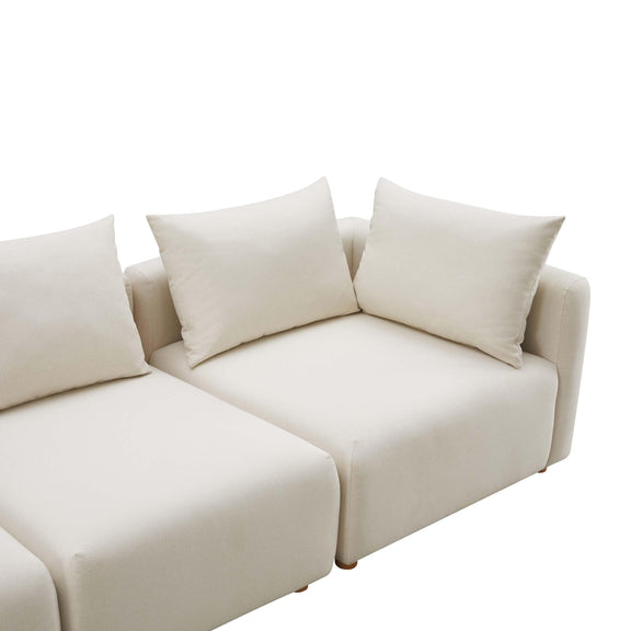 Hangover Cream Performance Linen 4-Piece Modular Sectional