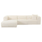 Tarra Fluffy Oversized Cream Corduroy Modular LAF Sectional