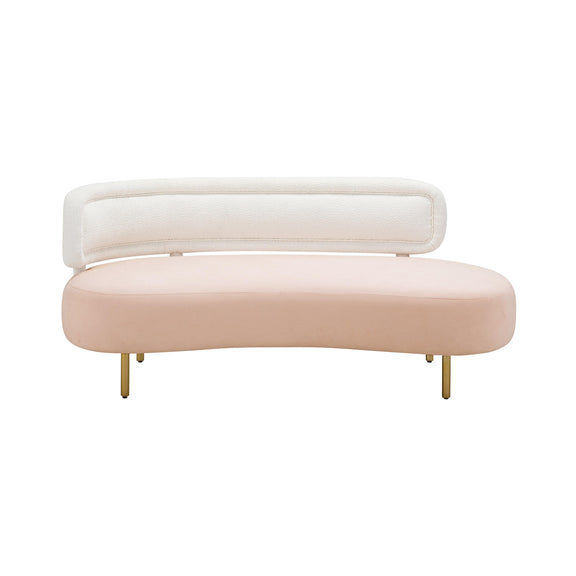 Tischa Cream Boucle & Blush Velvet Sofa