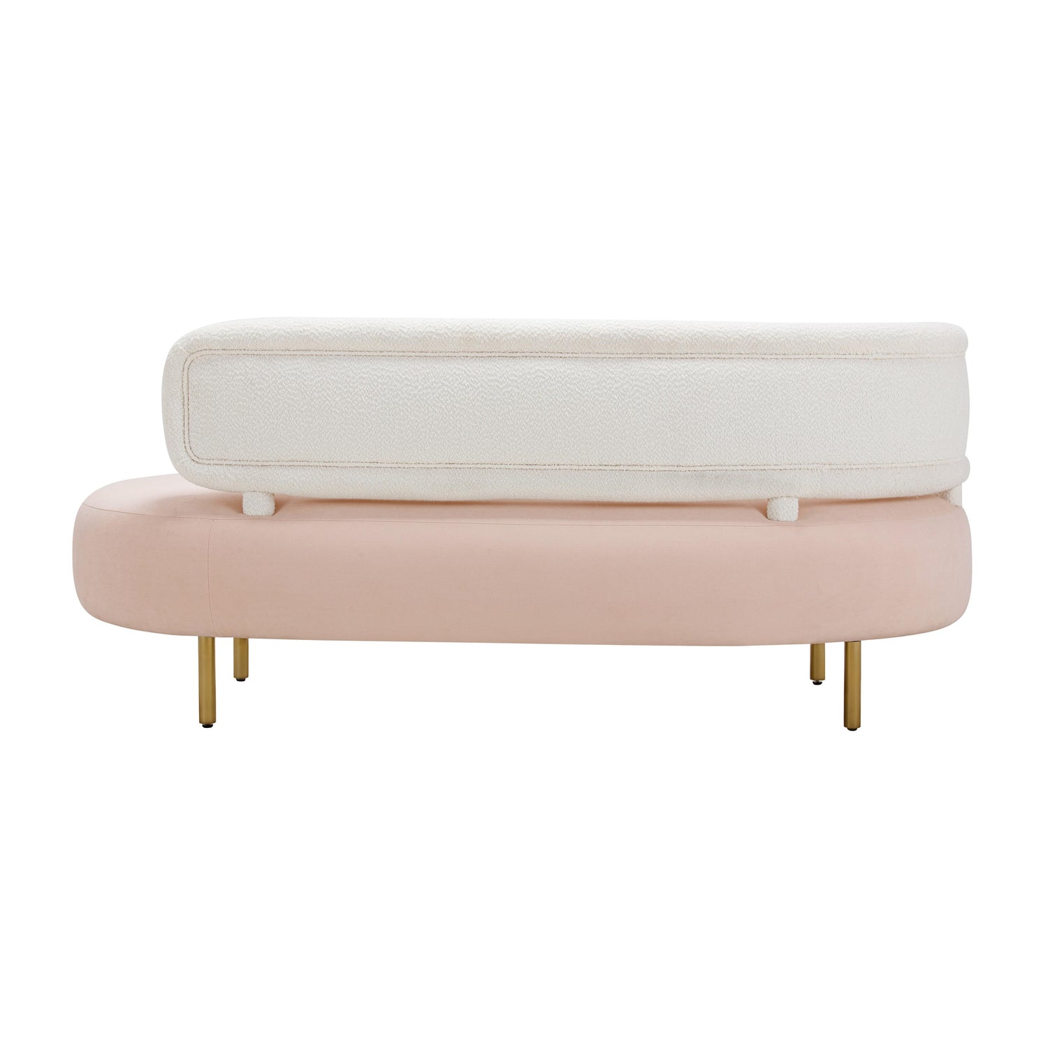 Tischa Cream Boucle & Blush Velvet Sofa